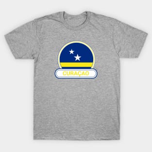 Curaçao Country Badge - Curaçao Flag T-Shirt